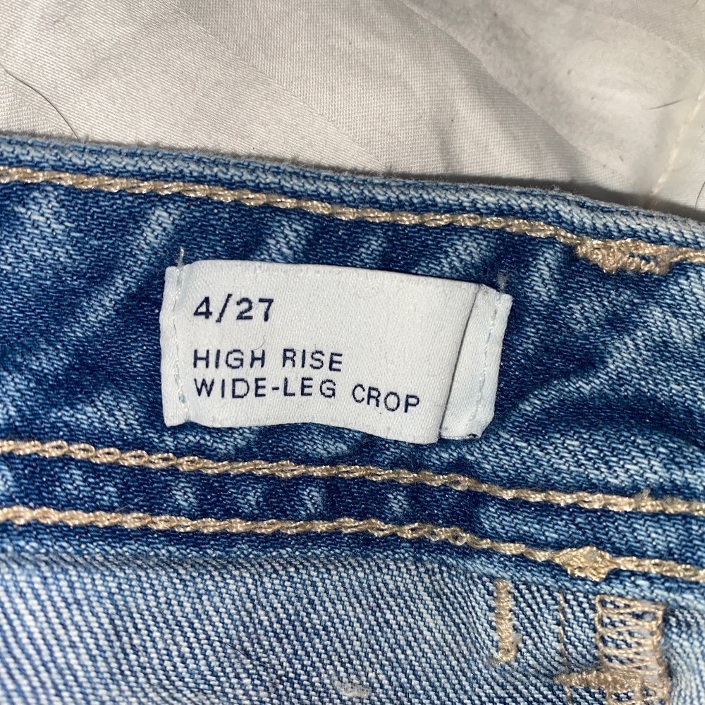 GAP wide cropped leg high rise jeans